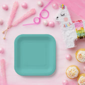 Assiettes En Carton Eeucalyptus pastel bleu turquoise (Fête)
