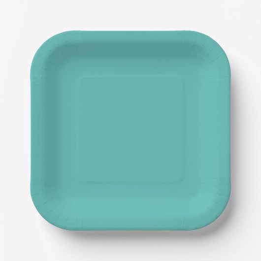 Assiettes En Carton Eeucalyptus pastel bleu turquoise (Recto)