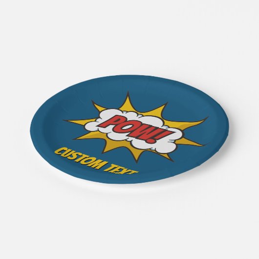 Assiettes En Carton Effet audio comique Pow (Angle)