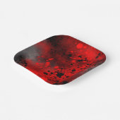 Assiettes En Carton Effet Dessin de peinture rouge et noir (Angulaire)