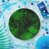 Assiettes En Carton Effet Dessin de peinture vert et noir (Fête)