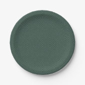Assiettes En Carton Effet Herringbone simple vert Noël (Devant)