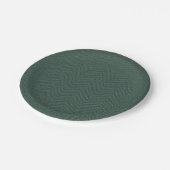 Assiettes En Carton Effet Herringbone simple vert Noël (Angle)