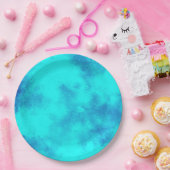 Assiettes En Carton Effet nuage tempête élégant bleu (Fête)