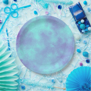 Assiettes En Carton Effet nuage tempête élégant Purple Blue