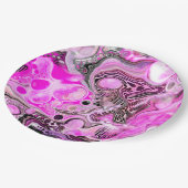 Assiettes En Carton Effet pour peinture à l'aide d'un fluide rose et n (Angle)