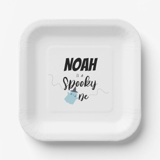 Assiettes En Carton Éffrayant | 1ère Plaques d'anniversaire | Bleu min (Recto)