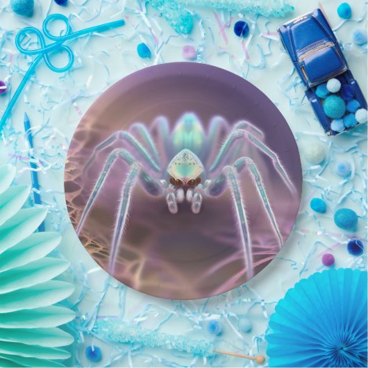 Assiettes En Carton Effrayant Araignée en 3D, (Fête)