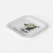 Assiettes En Carton Éffrayant Citrouille de chats Halloween (Angulaire)