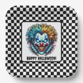 Assiettes En Carton Éffrayant Clown Cirque Halloween Plaque en papier (Recto)