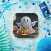 Assiettes En Carton Éffrayant délice : Ghoost Halloween amusant (Fête)