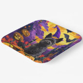 Assiettes En Carton Éffrayant écossais Terrier Citrouille de sorcière  (Angulaire)