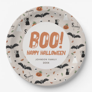 Assiettes En Carton Éffrayant Famille Halloween Fall Boo