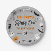 Assiettes En Carton ÉFFRAYANT ! Fête du 1er anniversaire d'Halloween (Devant)