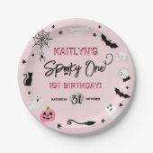 Assiettes En Carton ÉFFRAYANT ! Filles Halloween 1er fête d'anniversai (Devant)