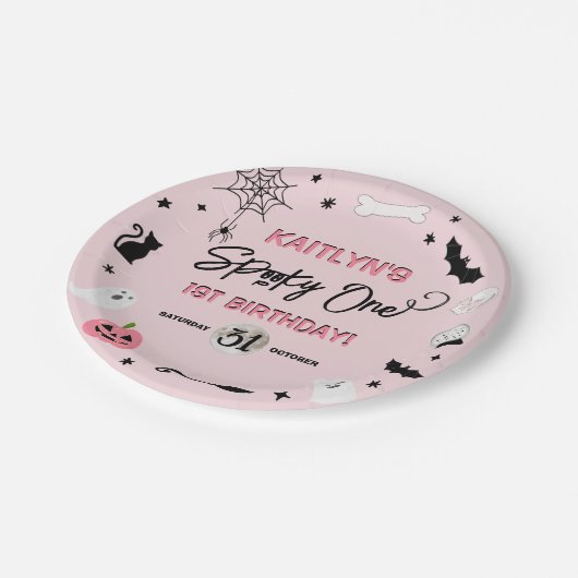 Assiettes En Carton ÉFFRAYANT ! Filles Halloween 1er fête d'anniversai (Angle)