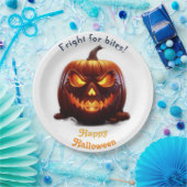 Assiettes En Carton Éffrayant Halloween Jack-O-Lantern (Fête)