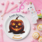 Assiettes En Carton Éffrayant Halloween Jack-O-Lantern (Fête)