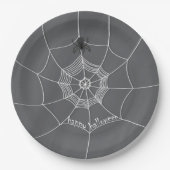 Assiettes En Carton Éffrayant Halloween noir et blanc (Devant)