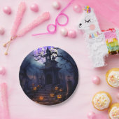 Assiettes En Carton Éffrayant Halloween Skeleton Skull Haunted House (Fête)