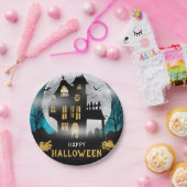 Assiettes En Carton Éffrayant Haunted House Halloween Parti (Fête)