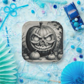 Assiettes En Carton Éffrayant Jack-o'lanterne (Fête)