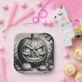 Assiettes En Carton Éffrayant Jack-o'lanterne (Fête)