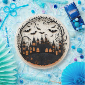 Assiettes En Carton Éffrayant Mansion Plaques en papier Halloween (Fête)