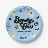 Assiettes En Carton Éffrayant One Blue Halloween 1er anniversaire (Devant)