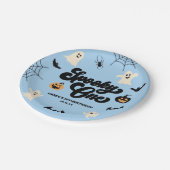 Assiettes En Carton Éffrayant One Blue Halloween 1er anniversaire (Angle)