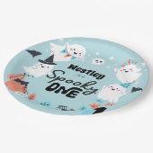 Assiettes En Carton Éffrayant One mignonne Ghost Boy 1ère fête d'anniv (Angle)