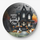 Assiettes En Carton Éffrayant Un Halloween 1er anniversaire (Devant)