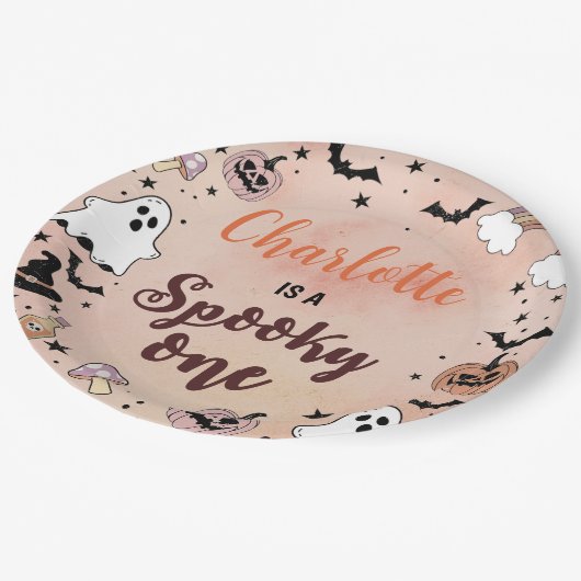 Assiettes En Carton Éffrayant Un Halloween 1er anniversaire (Angle)