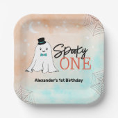 Assiettes En Carton Éffrayant Un Halloween Ghost Boys 1ère fête d'anni (Recto)