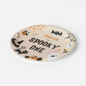 Assiettes En Carton Éffrayant un mignon Halloween Fantôme 1er annivers (Angle)