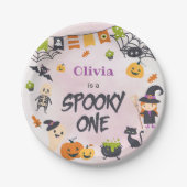 Assiettes En Carton Éffrayant un mignon Halloween Fantôme 1er annivers (Devant)