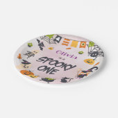 Assiettes En Carton Éffrayant un mignon Halloween Fantôme 1er annivers (Angle)