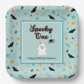 Assiettes En Carton Éffrayant Un Sexe Neutre Halloween 2e Anniversaire (Recto)