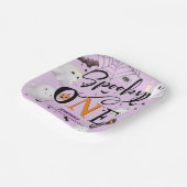 Assiettes En Carton Éffrayant une fille violet Halloween 1er anniversa (Angulaire)