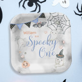 Assiettes En Carton Éffrayant Une Mignonne Halloween Ghost 1ère fête d