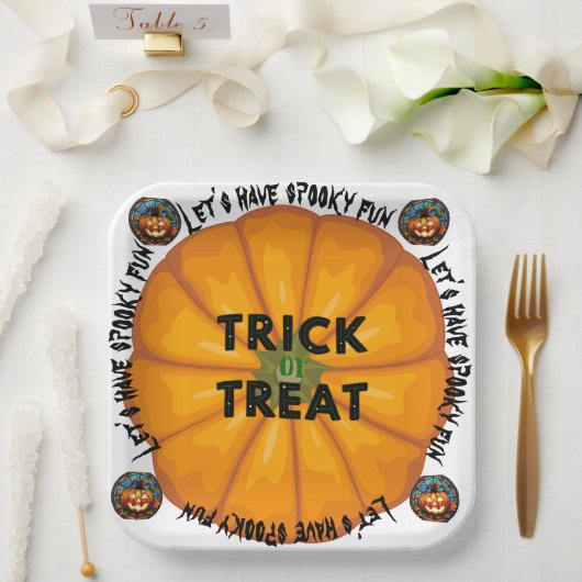 Assiettes En Carton Éffrayante araignée sorcière halloween thème Accen (Mariage)