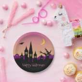 Assiettes En Carton Éffrayante effrayante Maison hantée Purple Hallowe (Fête)