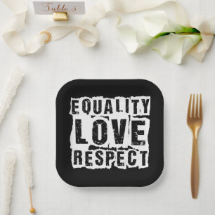 Assiettes En Carton Égalité Amour et respect Mois de la fierté