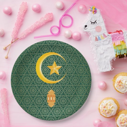 Assiettes En Carton Eid al Fitr Moubarak Ramadan Kareem Moon Star (Fête)