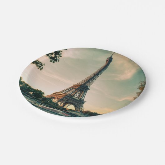 Assiettes En Carton Eiffel tour lancer oreiller (Angle)