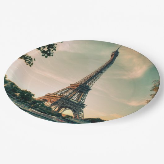 Assiettes En Carton Eiffel tour lancer oreiller (Angle)