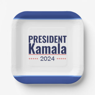 Assiettes En Carton Élection du président Kamala 2024
