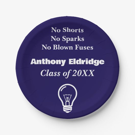 Assiettes En Carton Electrical Technology Graduation (Devant)