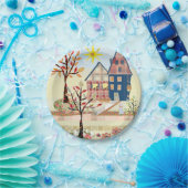 Assiettes En Carton électroménager, maisons, village, patchwork, couch (Fête)