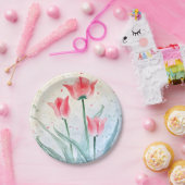 Assiettes En Carton Élégance floue de la Tulipe (Fête)